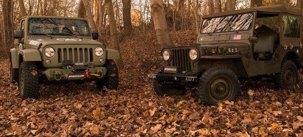  Jeep Wrangler Willys by Geiger Cars next to Willys-Overland