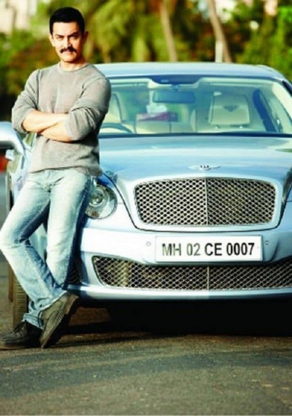 aamir khan bentley continental flying spur white front