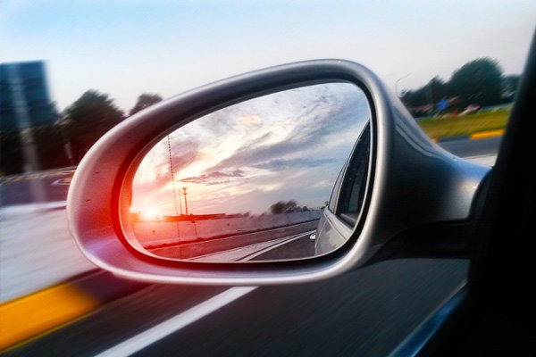 a car's side mirror