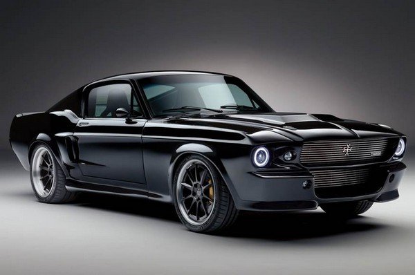 ford mustang electric black front three quarters