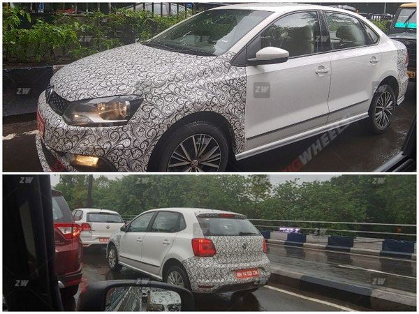 volkswagen vento and polo in mule spy