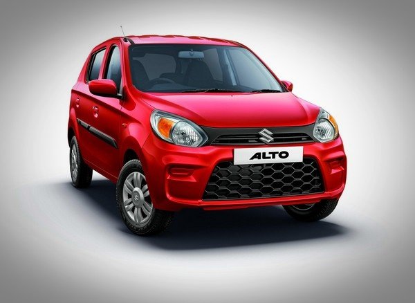 2019 maruti alto facelift red front three quarters