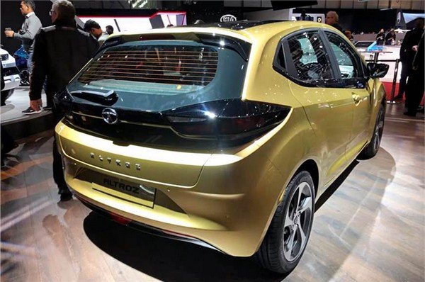2019 Tata Altroz yellow rear angle