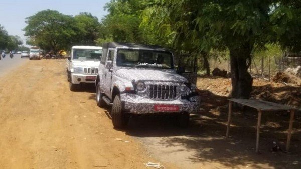 mahindra thar 2020 front spy image