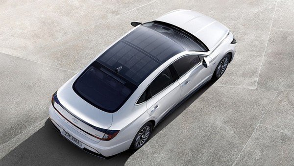 2020 hyundai sonata hybrid sedan white top view