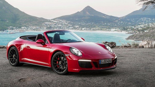 porsche 911 gts cabriolet red three quarter