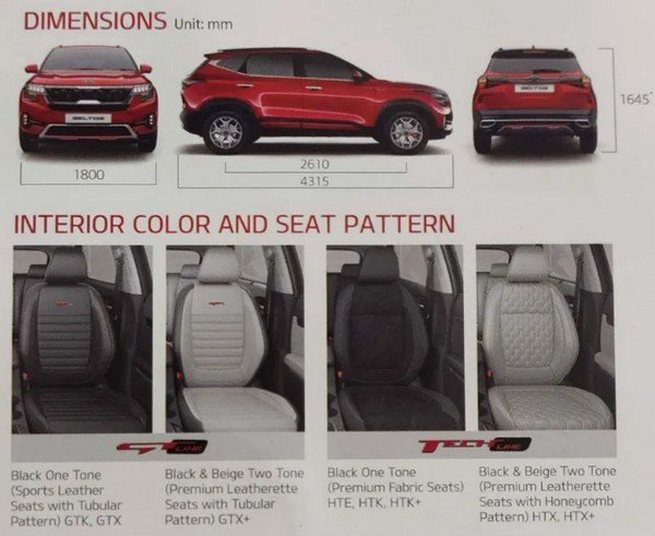 kia seltos dimension and interior seating