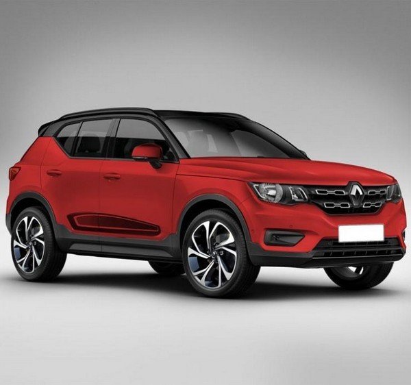 renault hbc compact suv red front angle