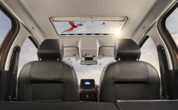 car with sunroof interior