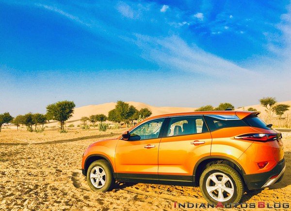 tata harrier test drive side angle