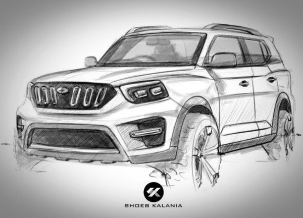 2020 Mahindra Scorpio New Sketches Reveal The Design