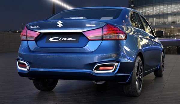 maruti ciaz blue rear angle