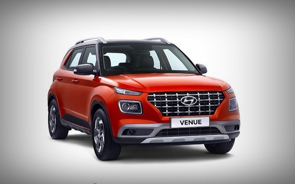 hyundai venue dual tone orange front angle