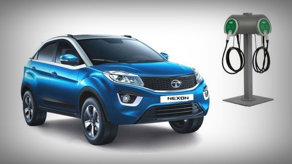 tata nexon electric blue front angle