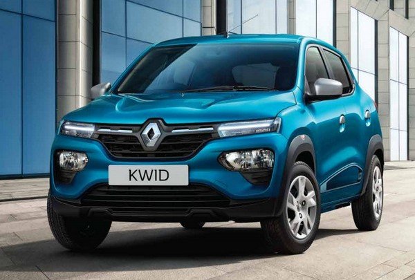 renault kwid facelift blue front angle