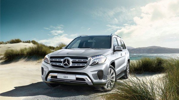 mercedes-benz gls silver front angle