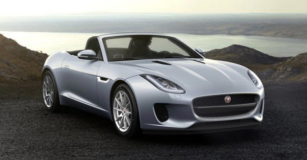 jaguar f-type convertible silver front angle