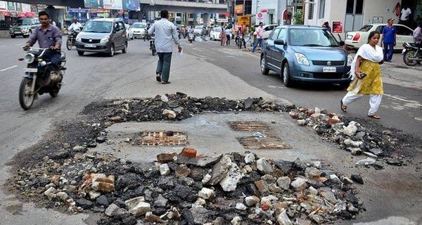bad road in india