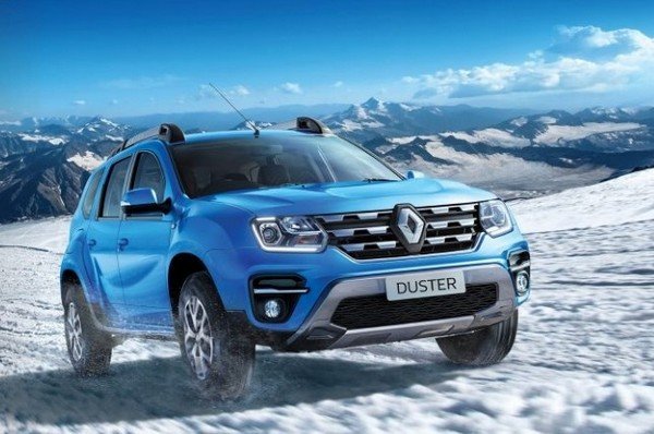 renault duster blue front angle