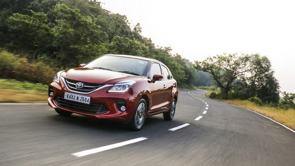 2019 toyota glanza red front angle
