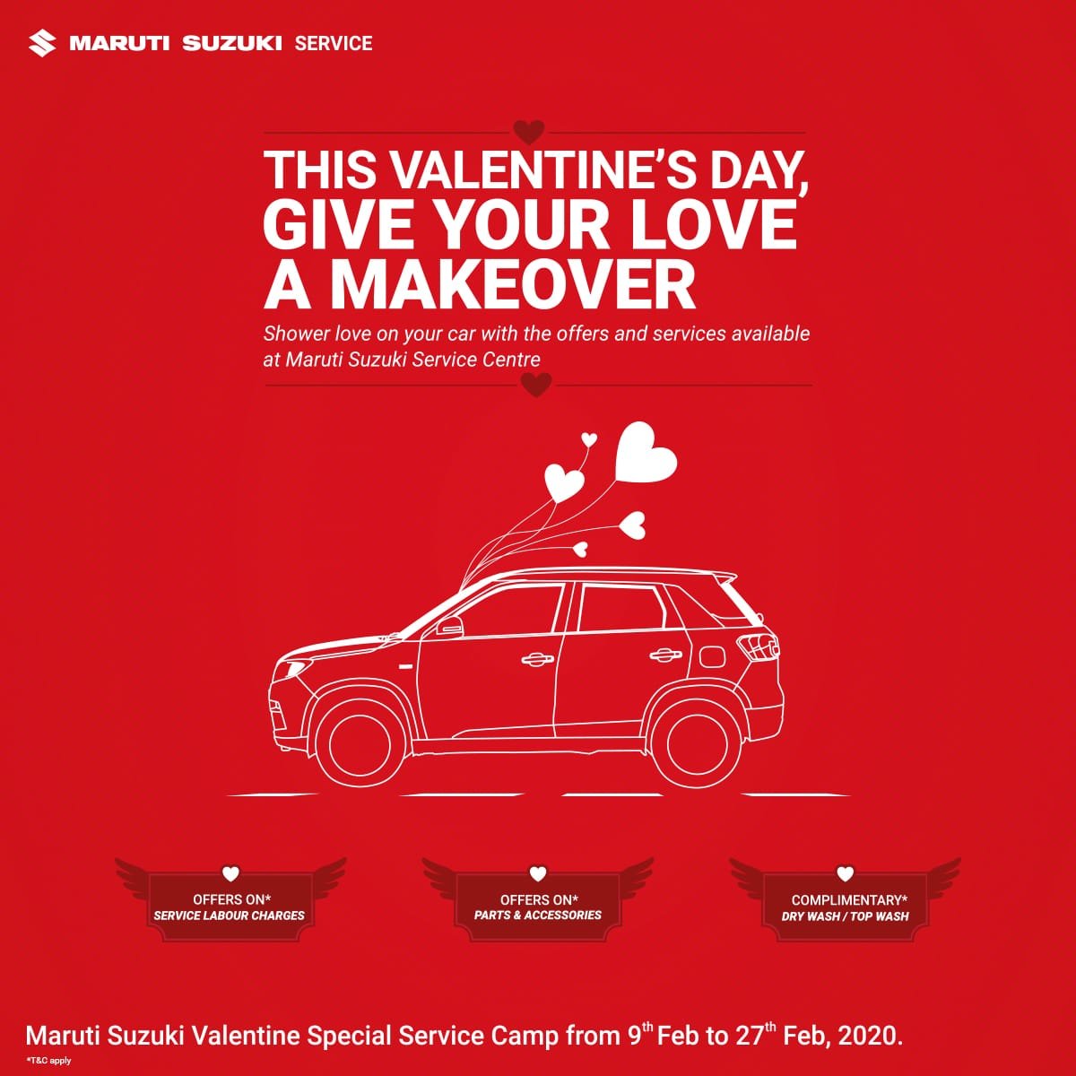 Maruti Announces Special Service Camps for Valentine's Day 2020
