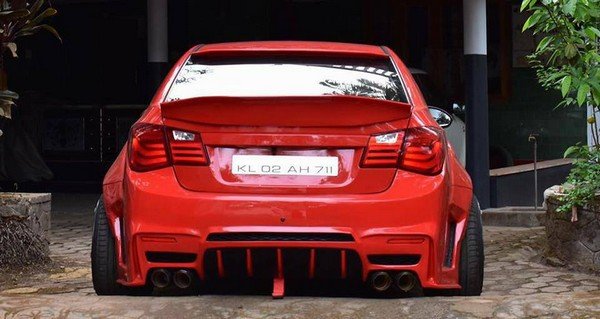 modified chevrolet cruze red rear