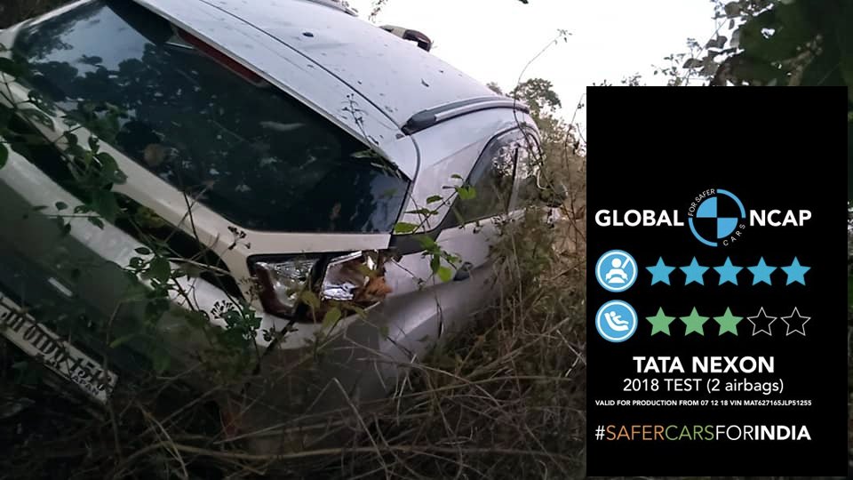 Tata Nexon Crashes Due To Multiple Tyre Bursts, All Passengers Safe