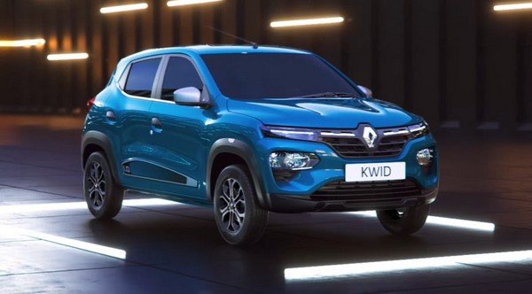 2019 renault kwid facelift blue front angle