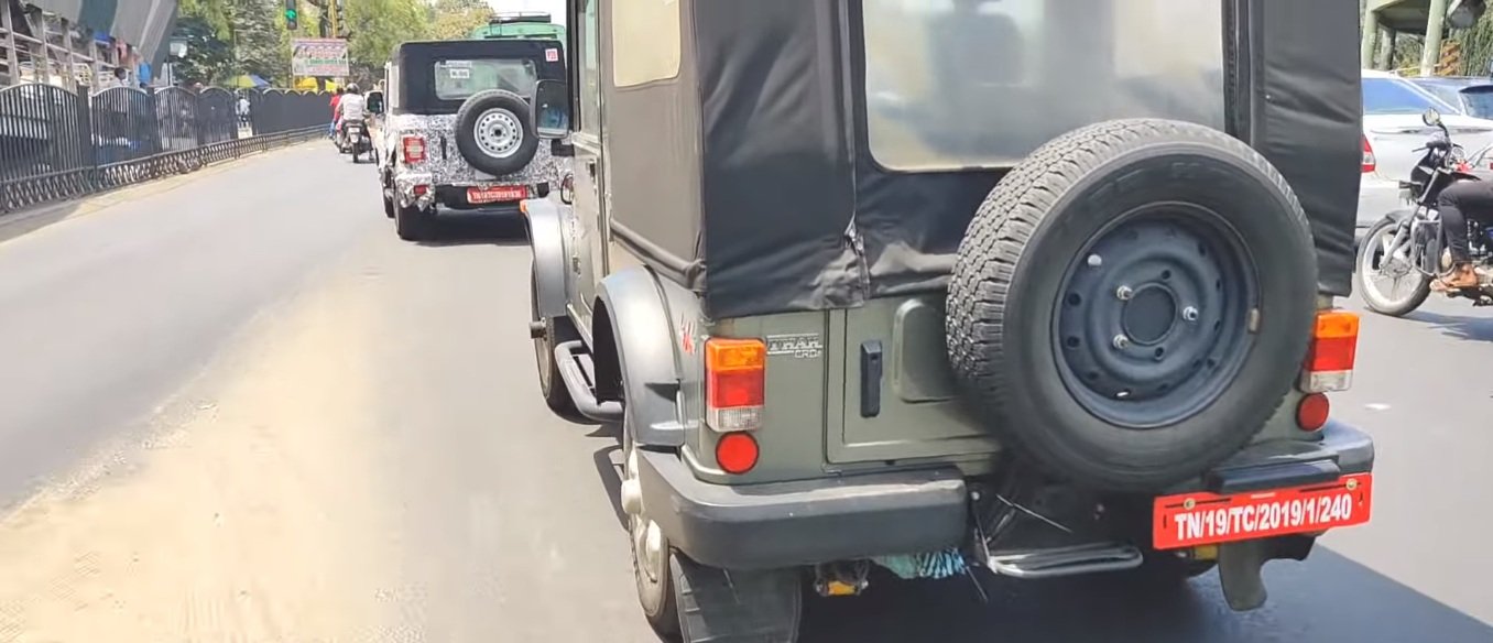 Mahindra Thar next gen spotted with old gen