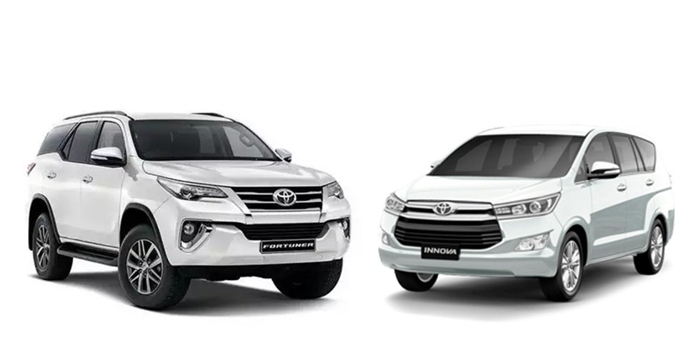 Toyota Fortuner and Innova Crysta