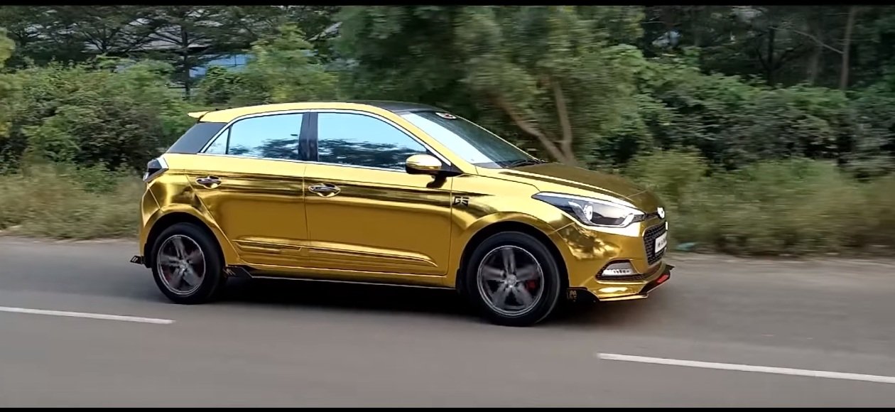 Modified Hyundai Elite i20 With Gold Wrap and Sporty Body Kit is a STUNNER