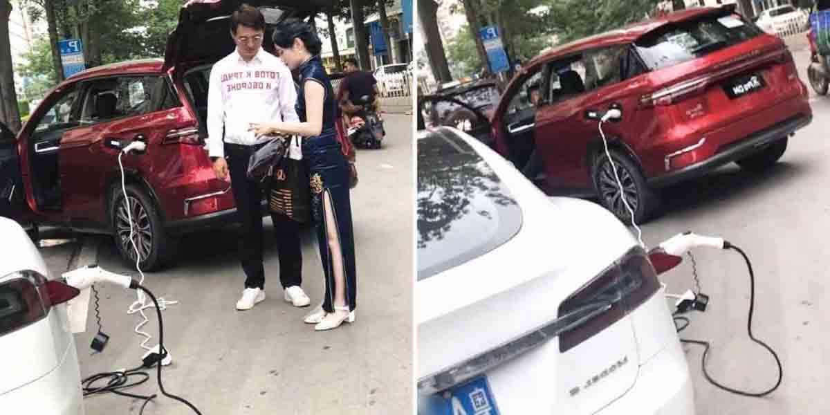 Chinese BYD Song Charges Tesla Model S