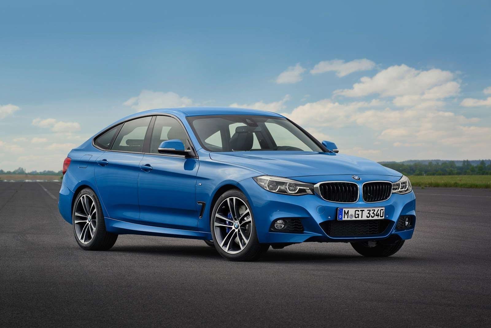 BMW 3 Series GT blue front angle