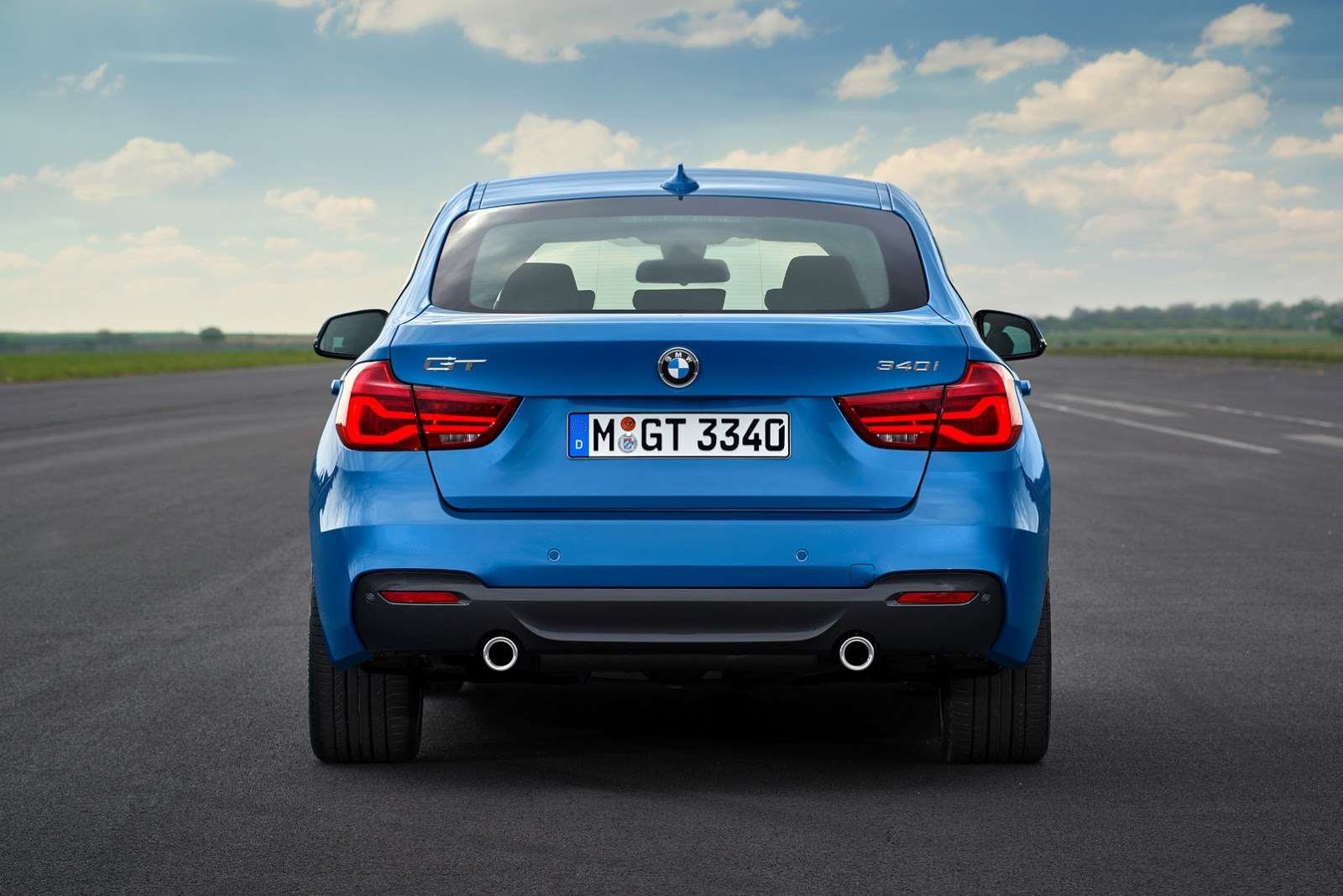 BMW 3 Series GT blue rear