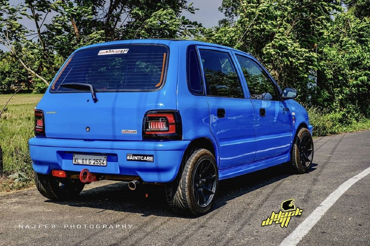 Here's a Modified Maruti Zen With Ford Mustang's Grabber Blue Paint and