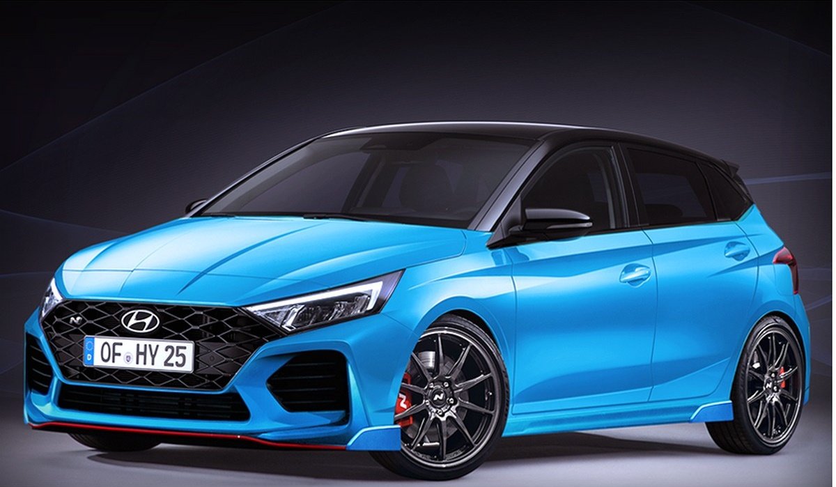 hyundai i20 n rendering front and side profile