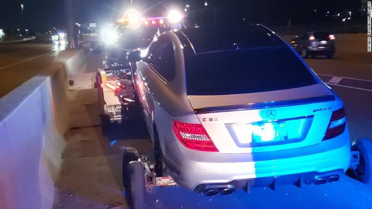 Speeding Mercedes C63 AMG caught by Canada police