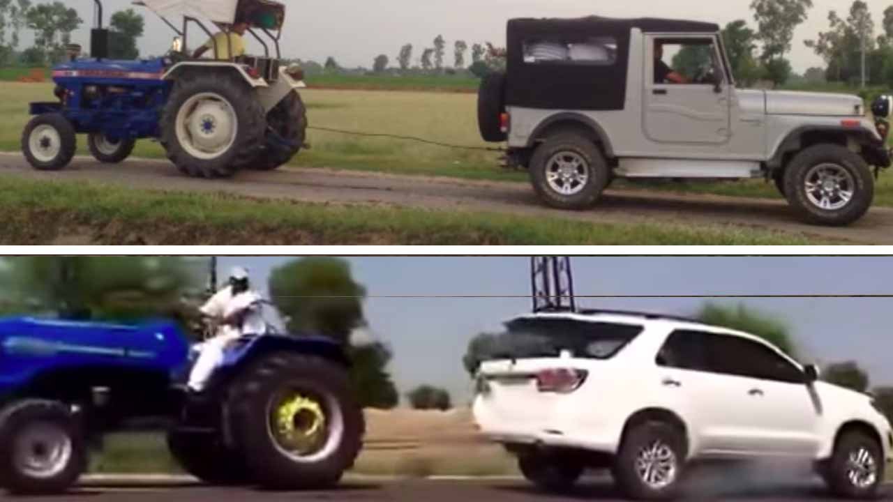 Tractor VS Toyota Fortuner VS Mahindra Thar VS Tata Xenon in Tug of War Matches