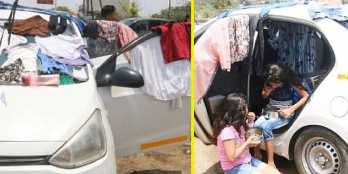 Family Lives In Hyundai Xcent While Migrating Back To Village