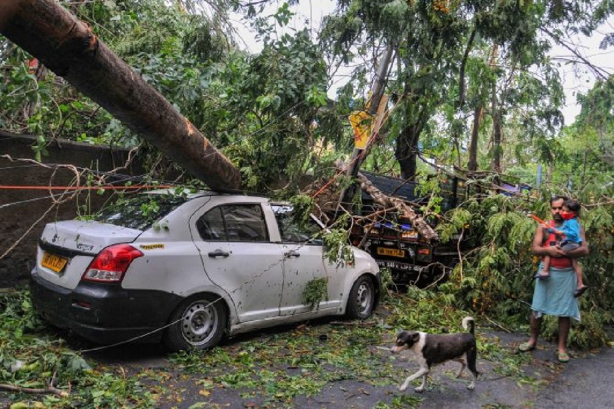 Maruti Suzuki Swift Dzire damaged by Super Cyclone Amphan