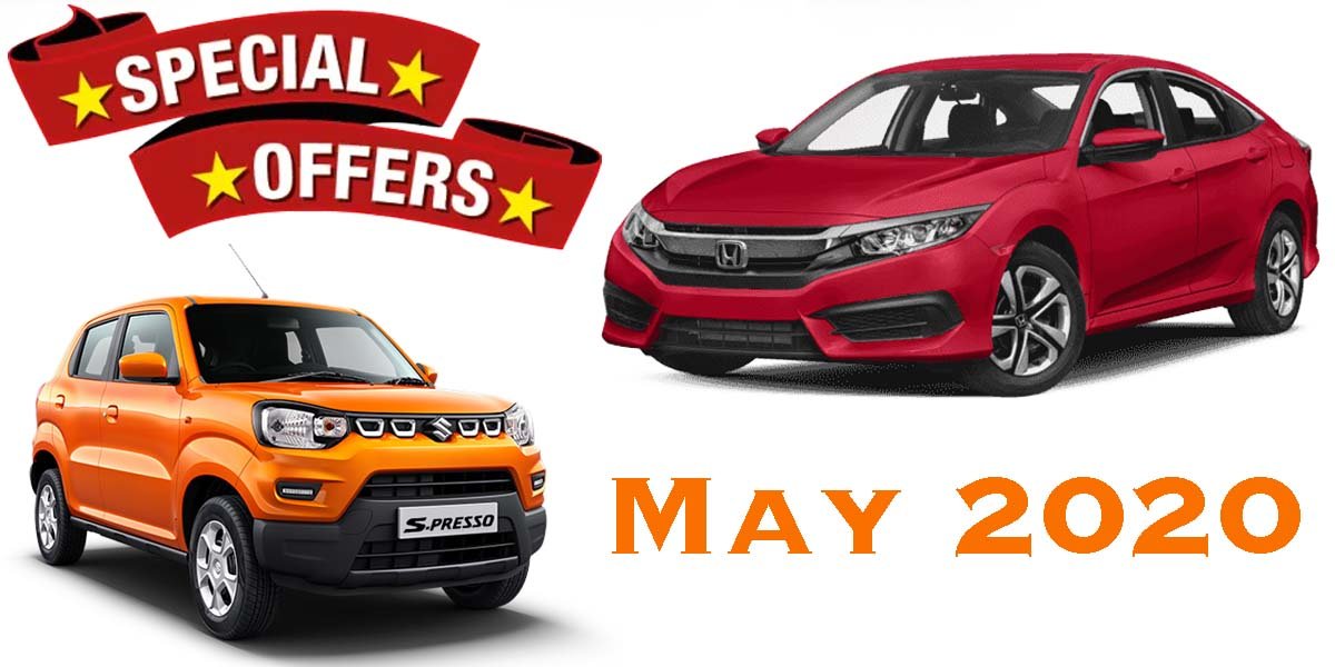 Best May Car Offers 2020 - Many Deals & Discounts on Maruti S-Presso to Honda Civic