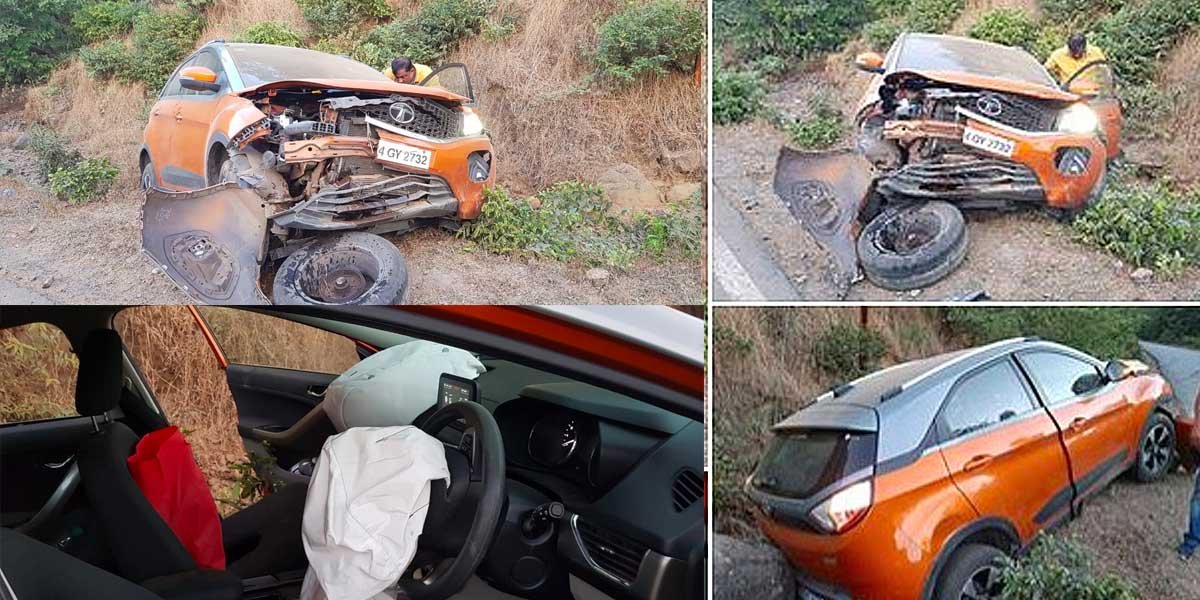 Tata Nexon (5-star NCAP) Crushed Between Rock And Another Vehicle, All Passenger Safe