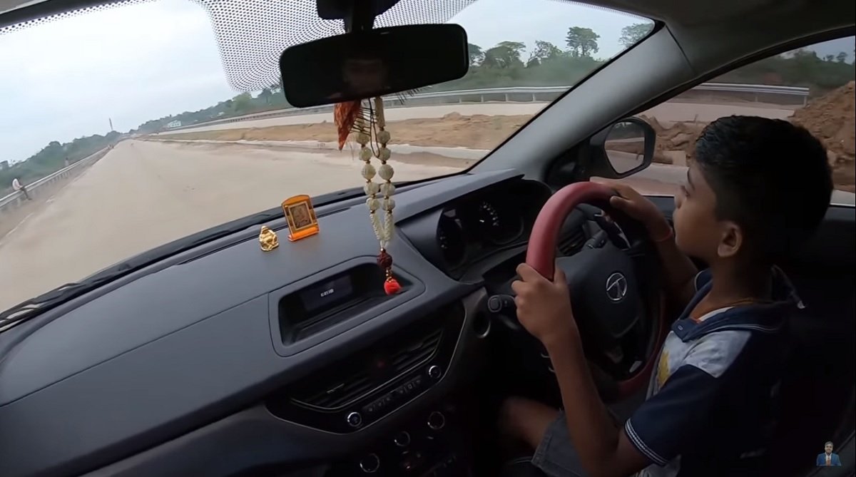 Stupidity: Man Records 10-Year Old Kid Driving A Tata Nexon