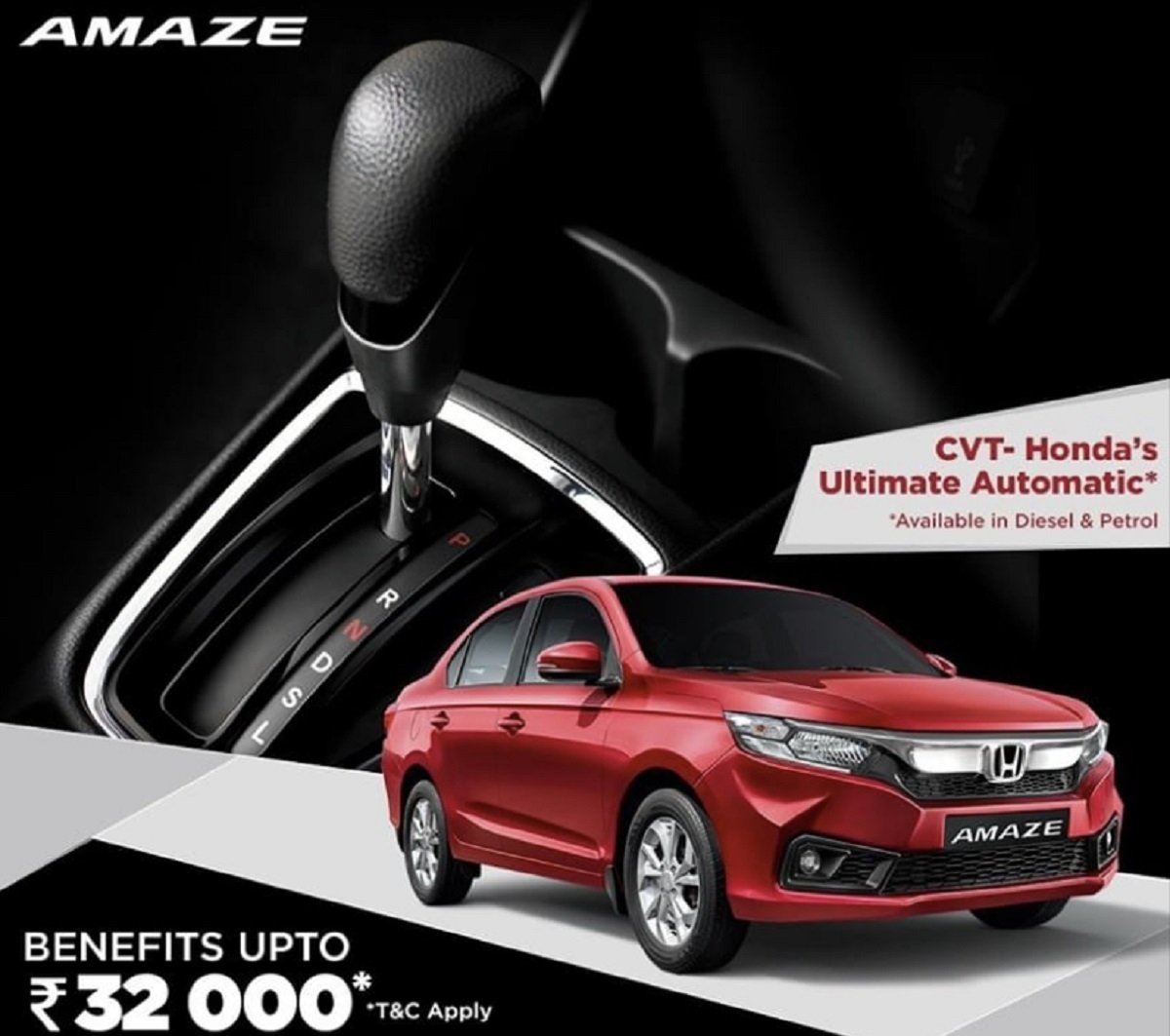 Honda Amaze Gets Discounts of Rs. 32,000, Includes 5-Year Warranty, 3 Year AMC & More