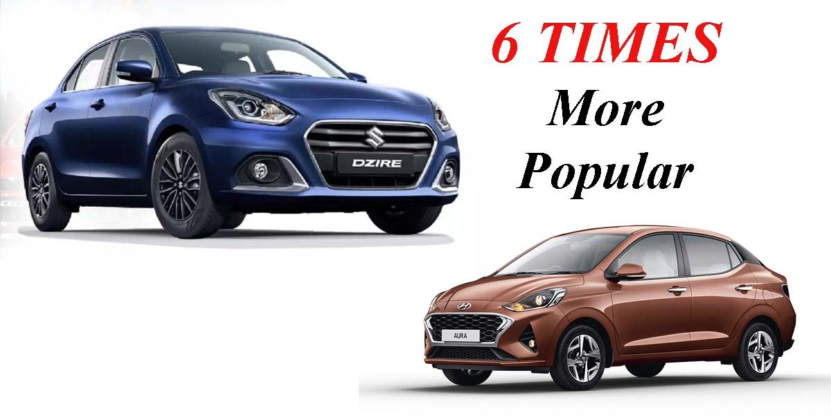 Maruti Dzire More Than 6 Times More Popular Than Hyundai Aura In May 2020