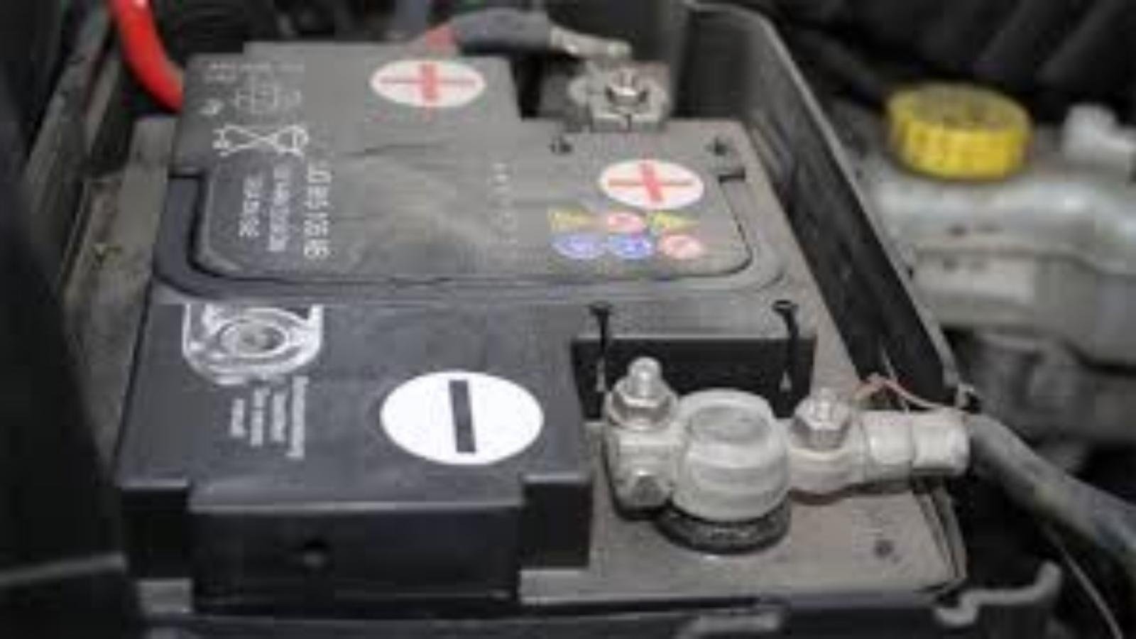 car battery with terminals