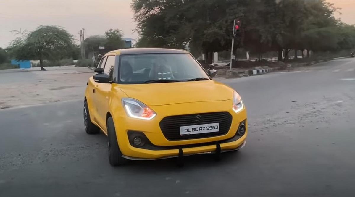 modified swift yellow front three quarters