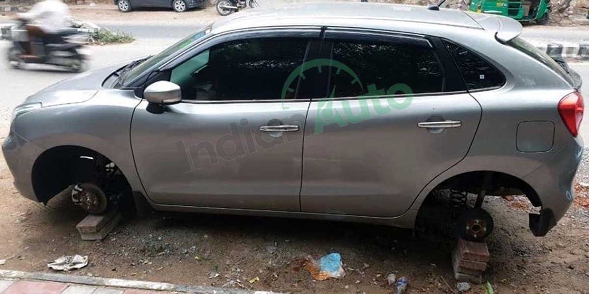After New Hyundai Creta and Kia Seltos, Thieves Make Away With Rims of Maruti Baleno
