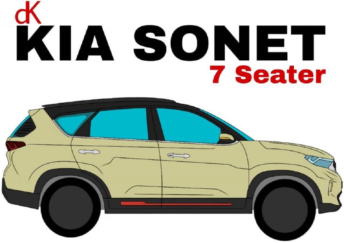 Kia Sonet Rendered in 7-seater Avatar Via Vector Drawing