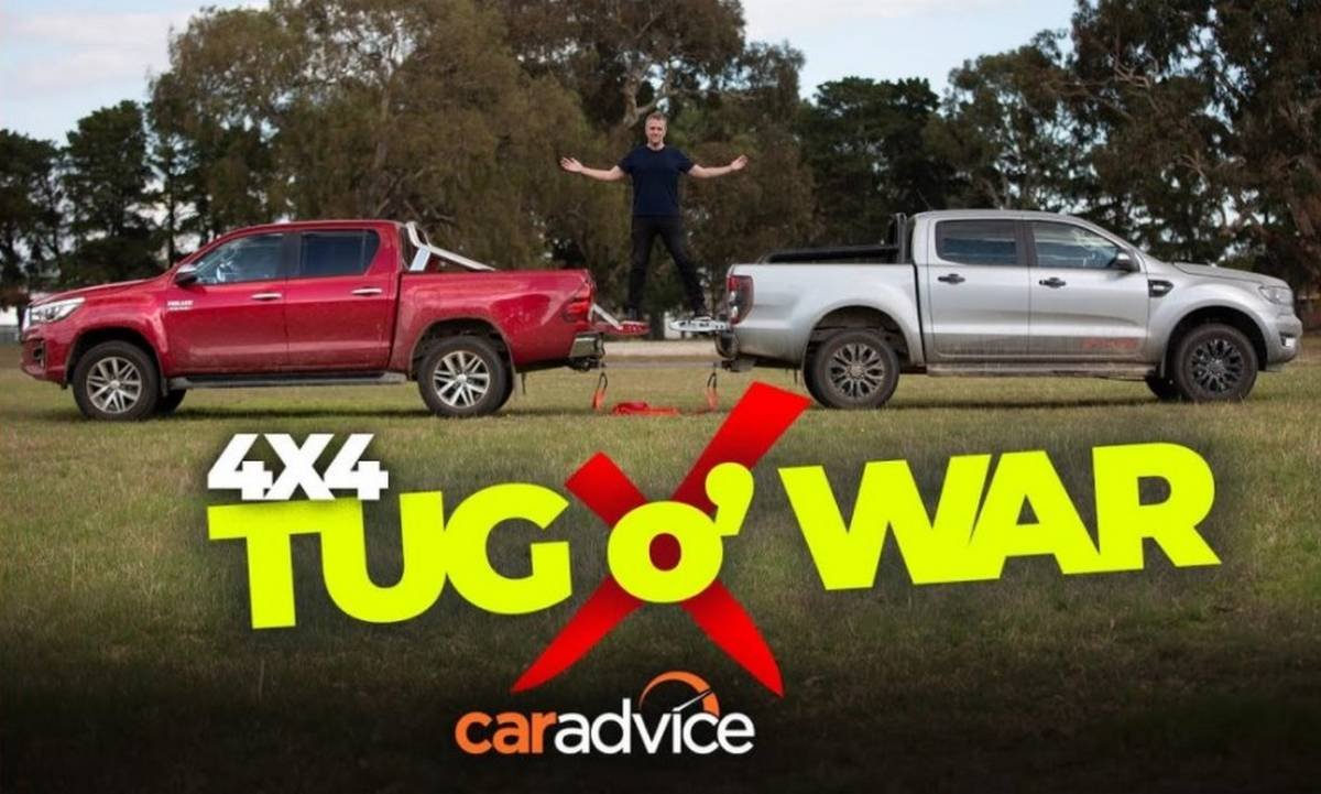 toyota hilux vs ford ranger tug-of-war
